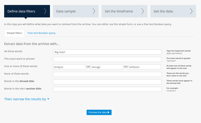 define data filters