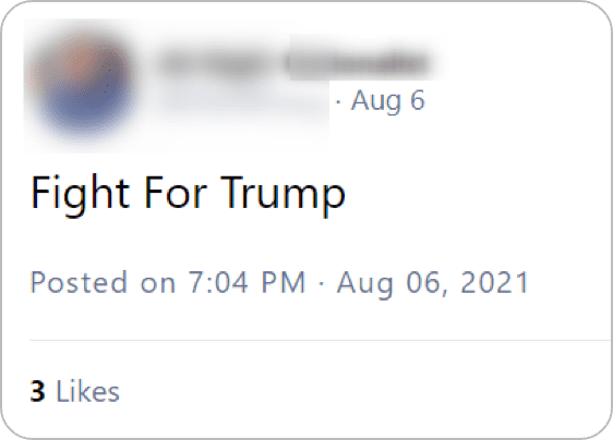 The Trump supporter calling to fight for the former president