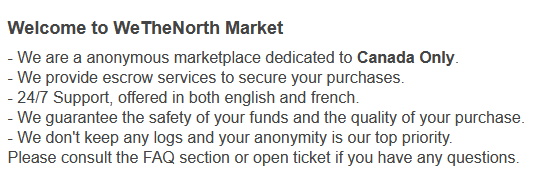The main rules of the WeTheNorth marketplace