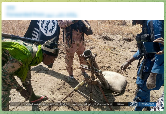 An image sent between ISIS members in a closed Telegram showing a battle the group is fighting in Africa