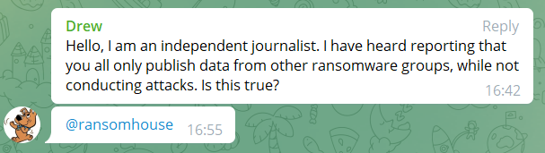 Telegram PR Ransomhouse