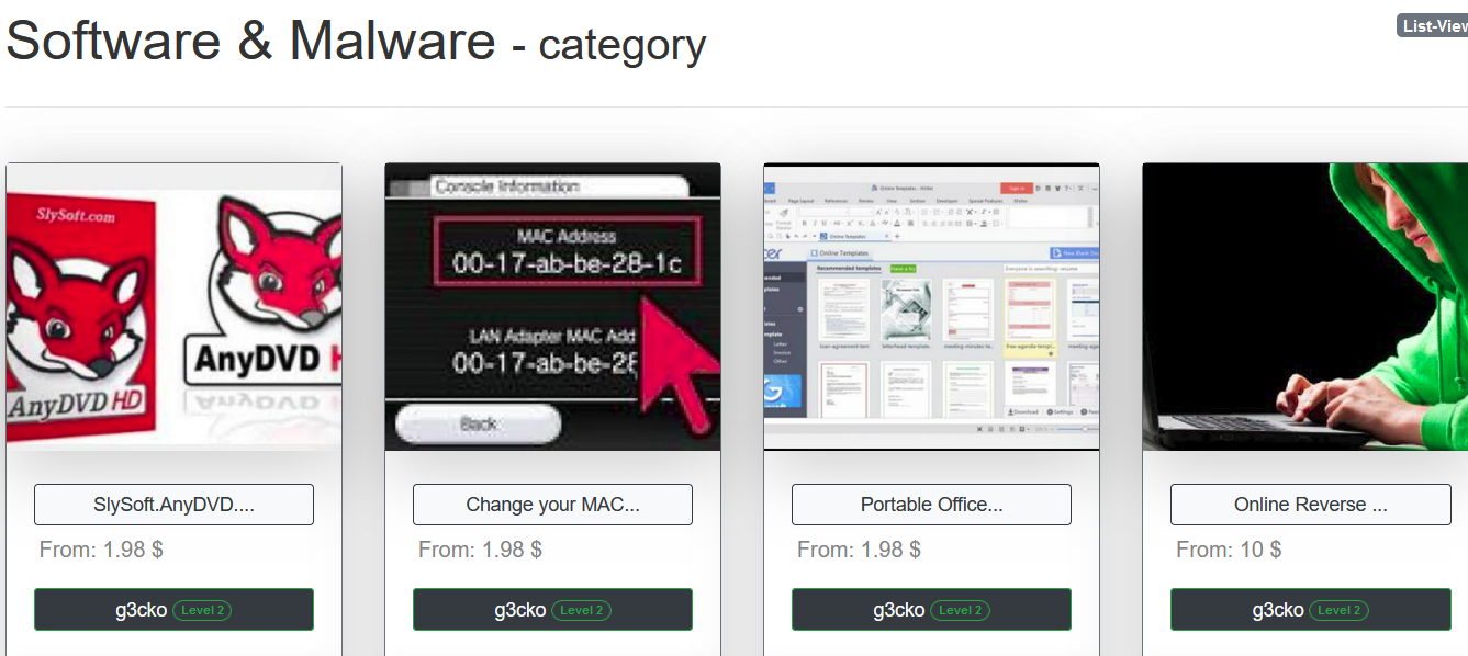 Cypher’s Software and Malware category page
