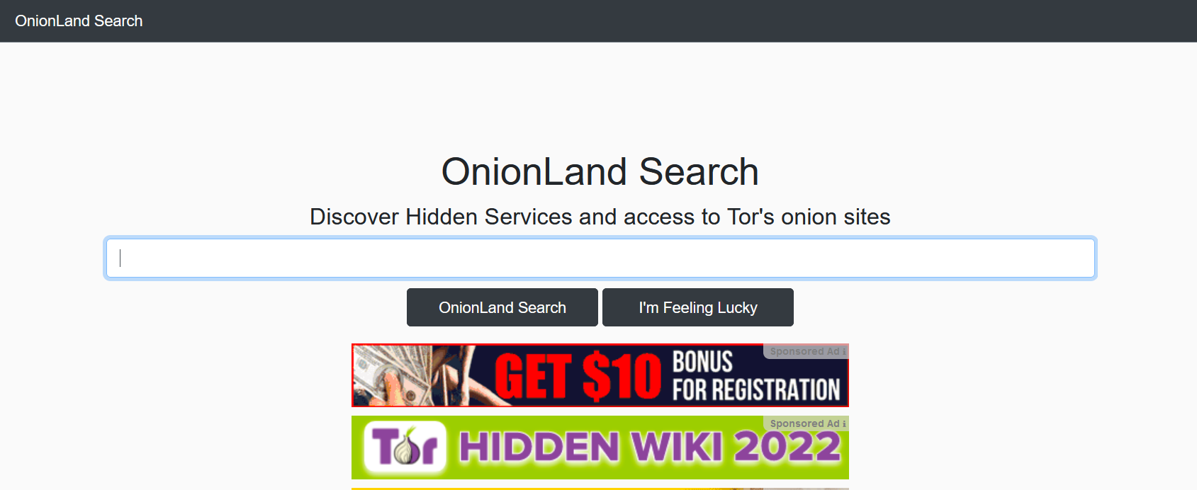 Dark web search engine OnionLand Search