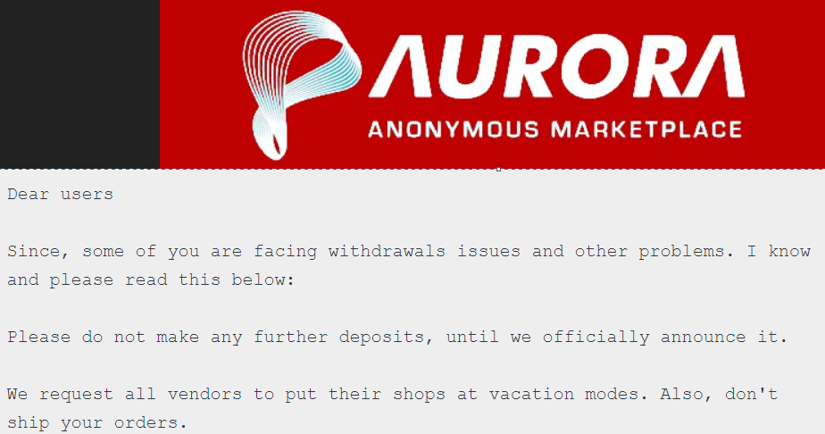 Aurora marketplace after announcing exist scam