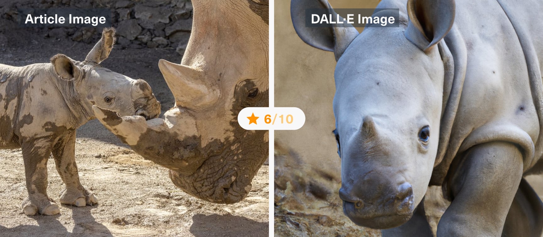 DALL-E meets News API: News Headline: “San Diego Zoo welcomes birth of adorable white rhino calf”
