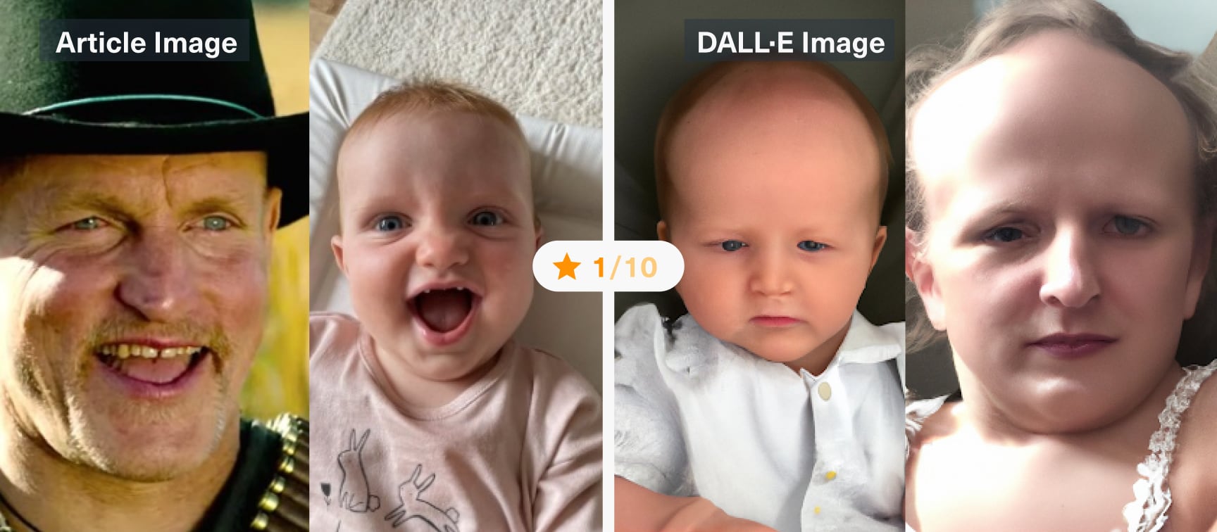 DALL-E meets News API: “Mom posts photo of baby girl who looks like Woody Harrelson”