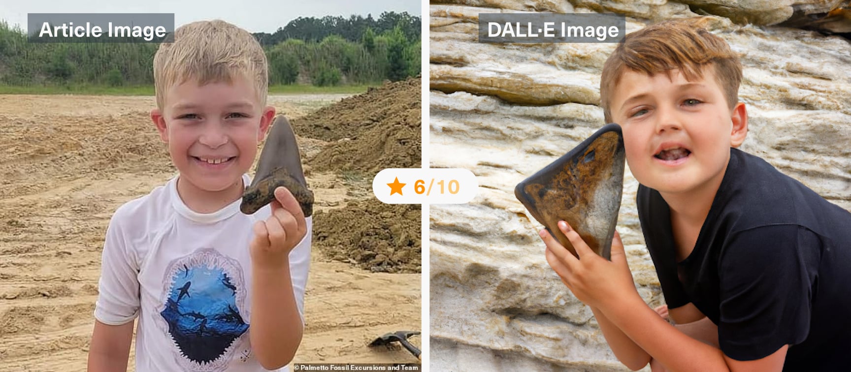 DALL-E meets News API: “8-year-old boy finds huge tooth from shark that lived 22 million years ago”