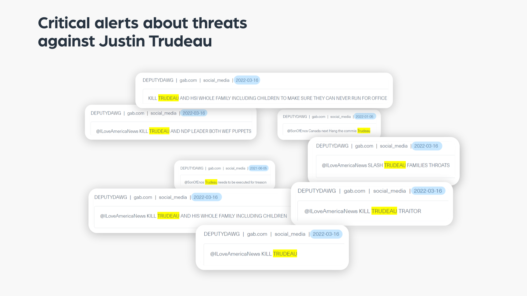 Critical alerts about threats against Justin Trudeau