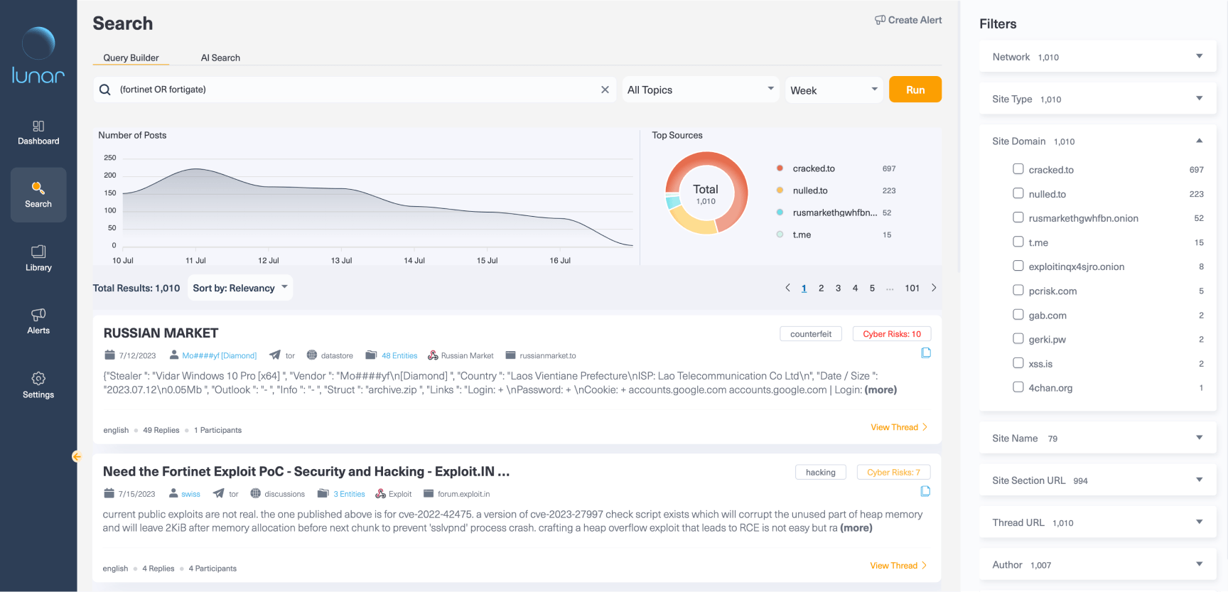 How can a cyber analyst monitor supply chain risks with Lunar?  Step #2: Filter to get the most relevant vulnerabilities 