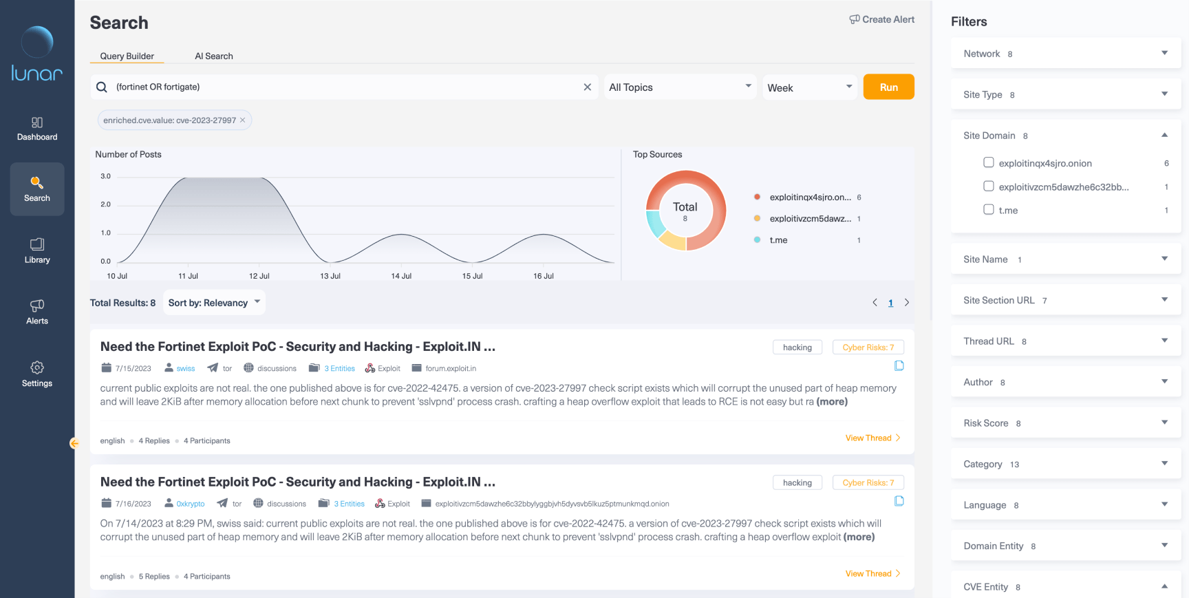 Selecting only CVE-2023-27997 from Lunar's CVE dynamic filter