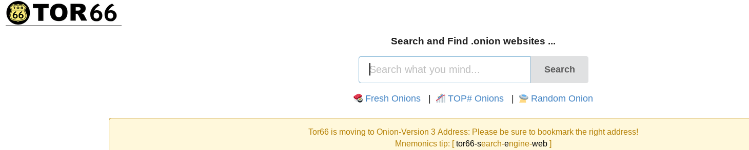 The Tor66 search engine