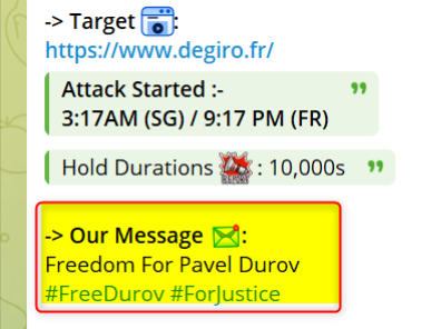 Screenshot from Lunar showing support for #FreeDurov on Telegram.